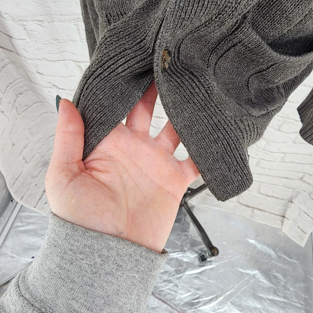 Vintage Knit Cardigan Grandpa Sweater Retro Academia Pockets *Flaws* Medium‎